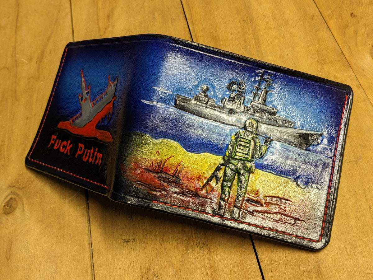 M1Q5, Ukrainian Post Stamp Warship go F*CK Yourself Wallet